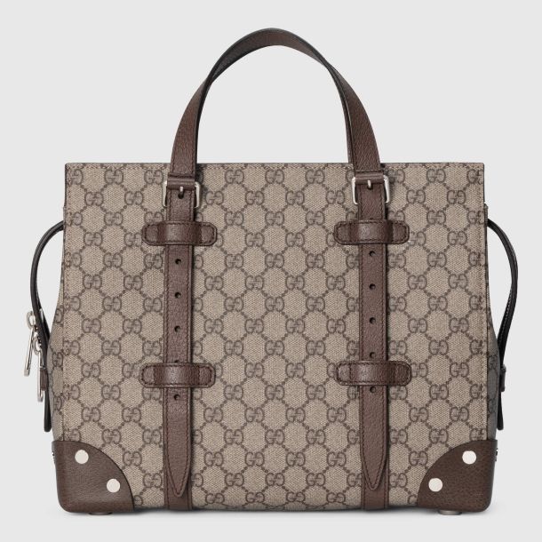 Сумка-тоут Gucci с буквами GG и деталями из кожи